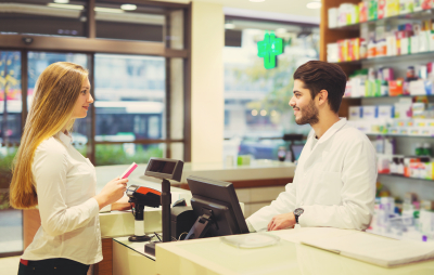 pharmacist talking to the customer